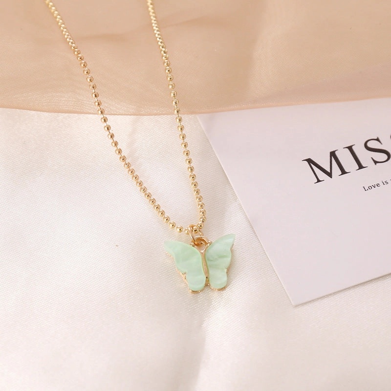 Wholesale Multicolor Butterfly Alloy Acrylic Necklaces