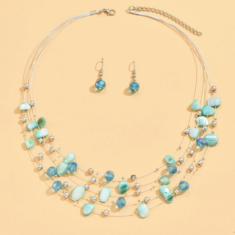 Wholesale Multilayer Crystal Alloy Necklaces