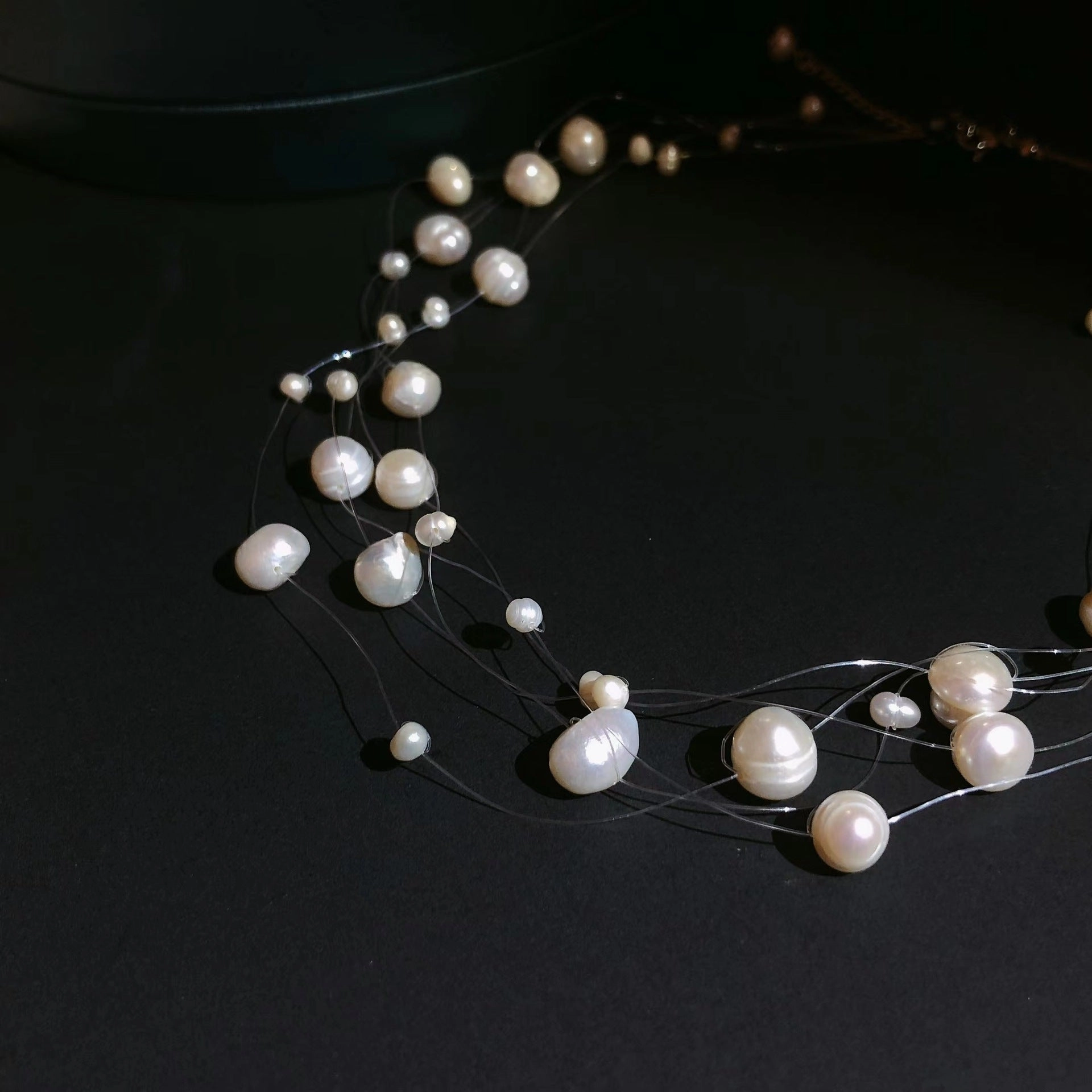 Wholesale Multilayer Fishing Line Pearl Necklaces