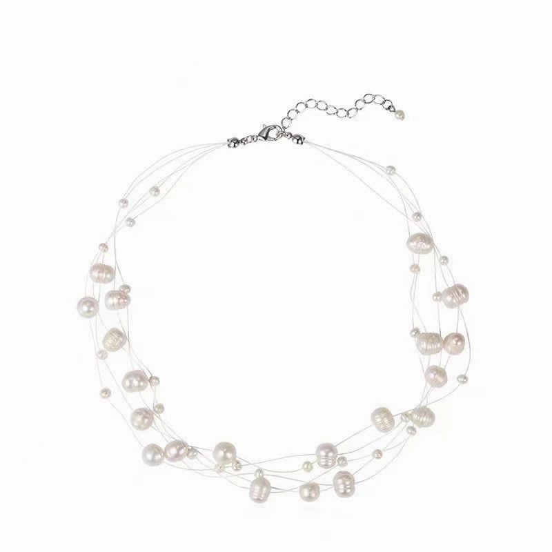 Wholesale Multilayer Fishing Line Pearl Necklaces