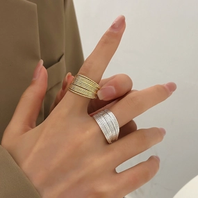 Wholesale Multilayer Open Alloy Ring