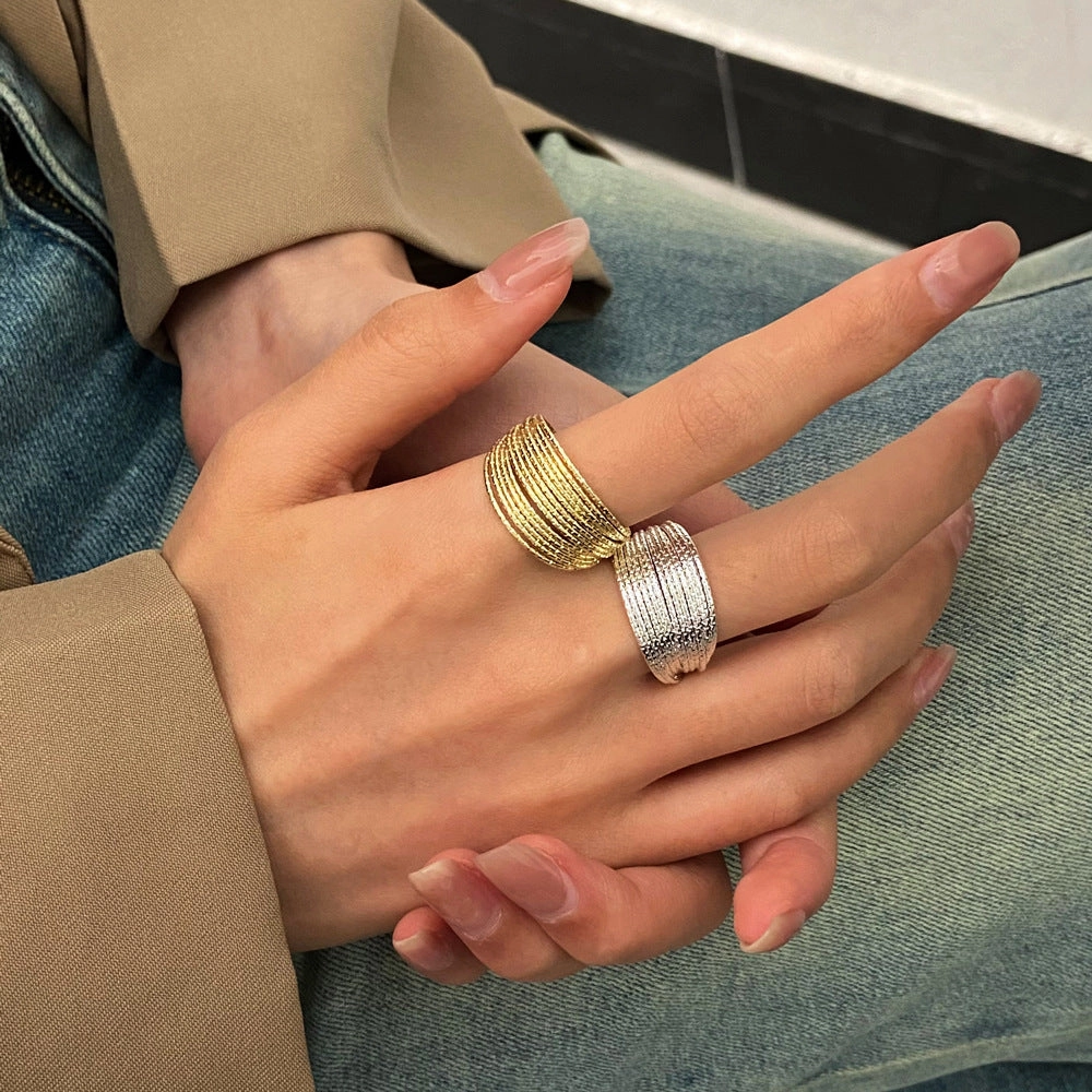 Wholesale Multilayer Open Alloy Ring