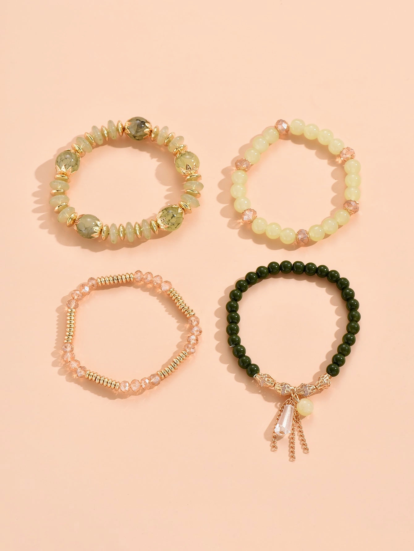 Wholesale Multilayer Pearl Tassel Glass Bracelet