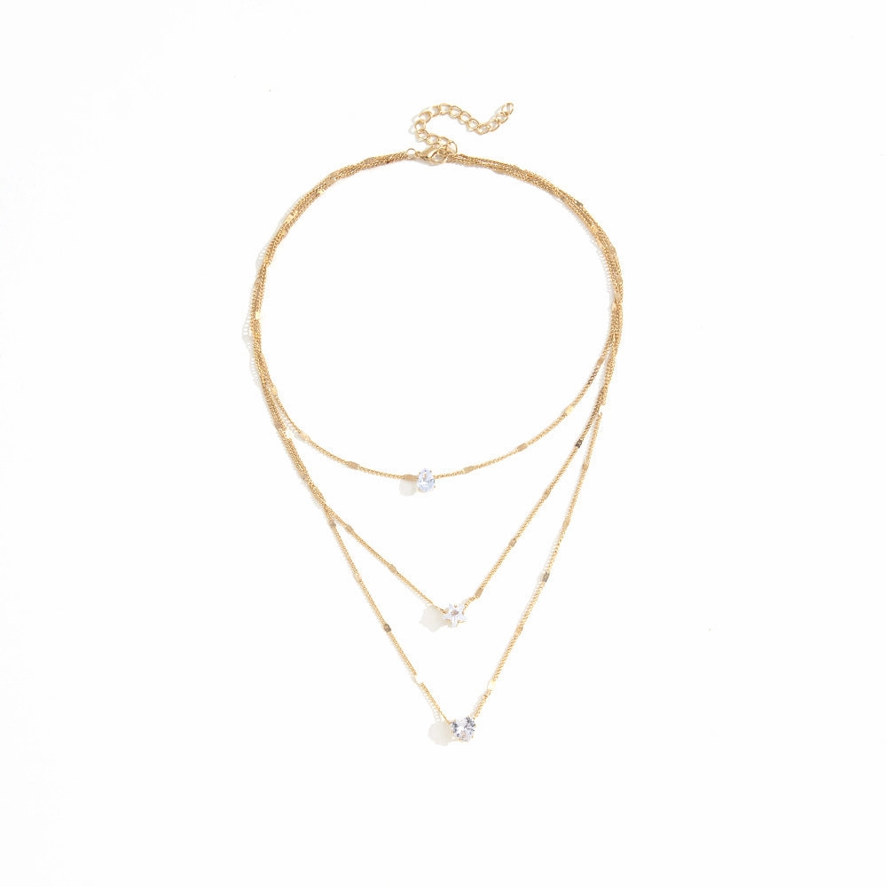 Wholesale Multilayer Pentagram Heart Drops Alloy Necklaces