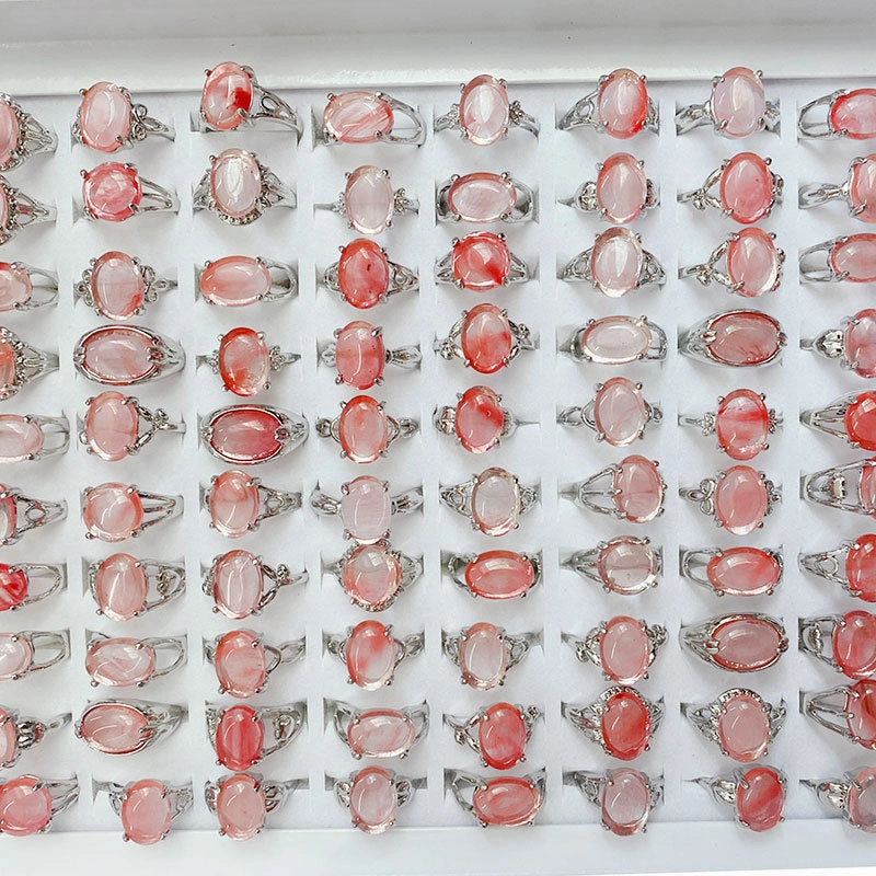 Wholesale Natural Stone Alloy Rings