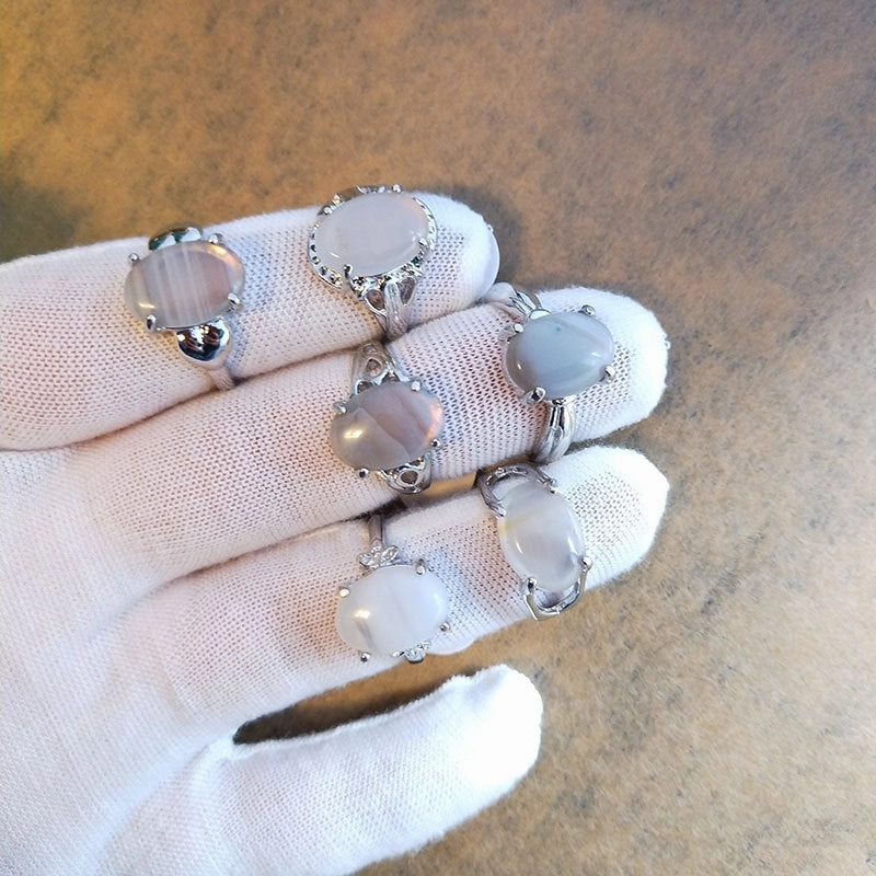 Wholesale Natural Stone Alloy Rings