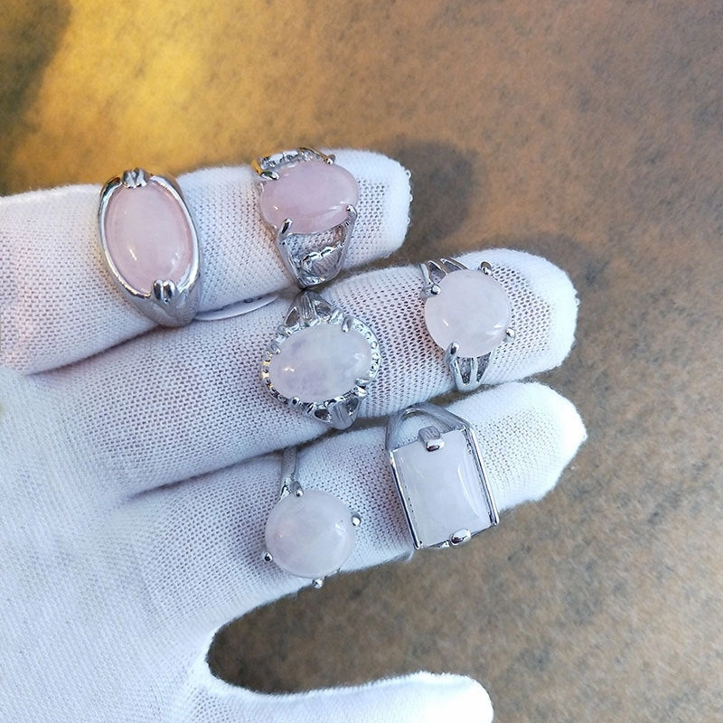 Wholesale Natural Stone Alloy Rings