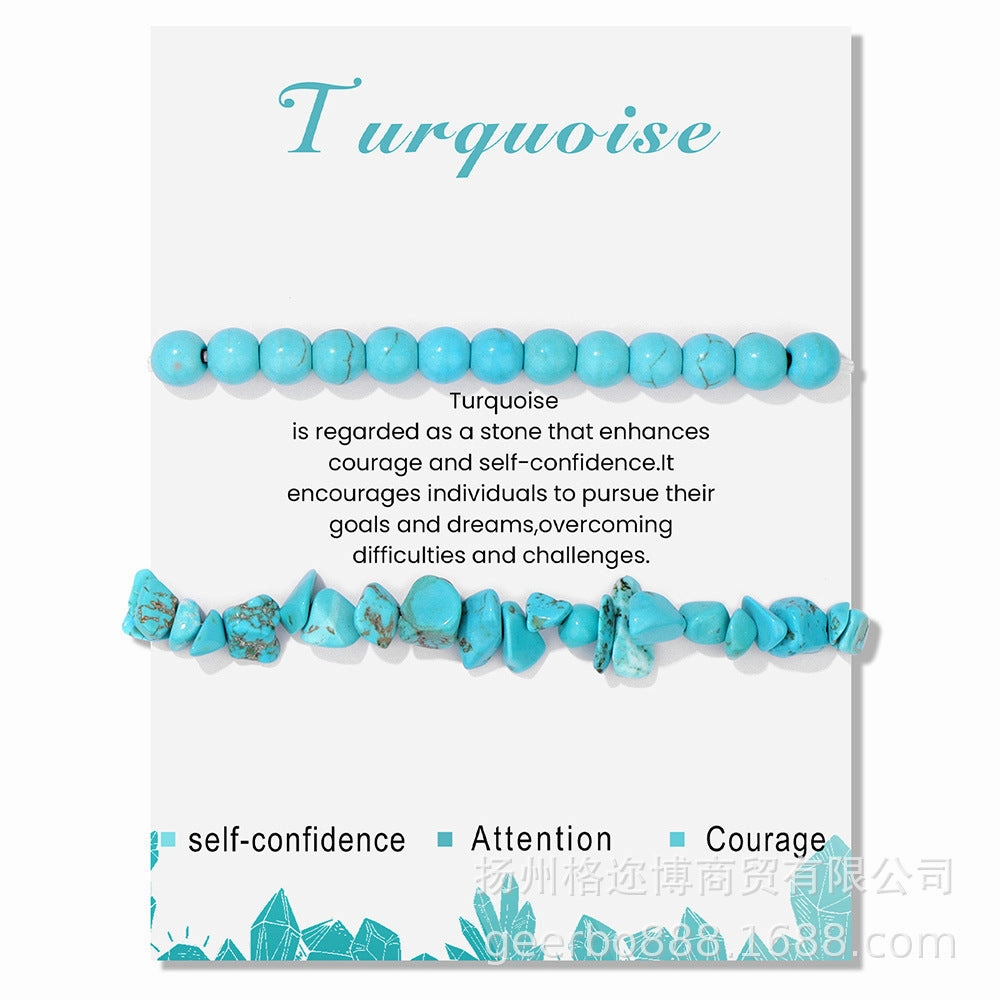 Wholesale Natural Stone Card Gravel Double Layer Bracelet