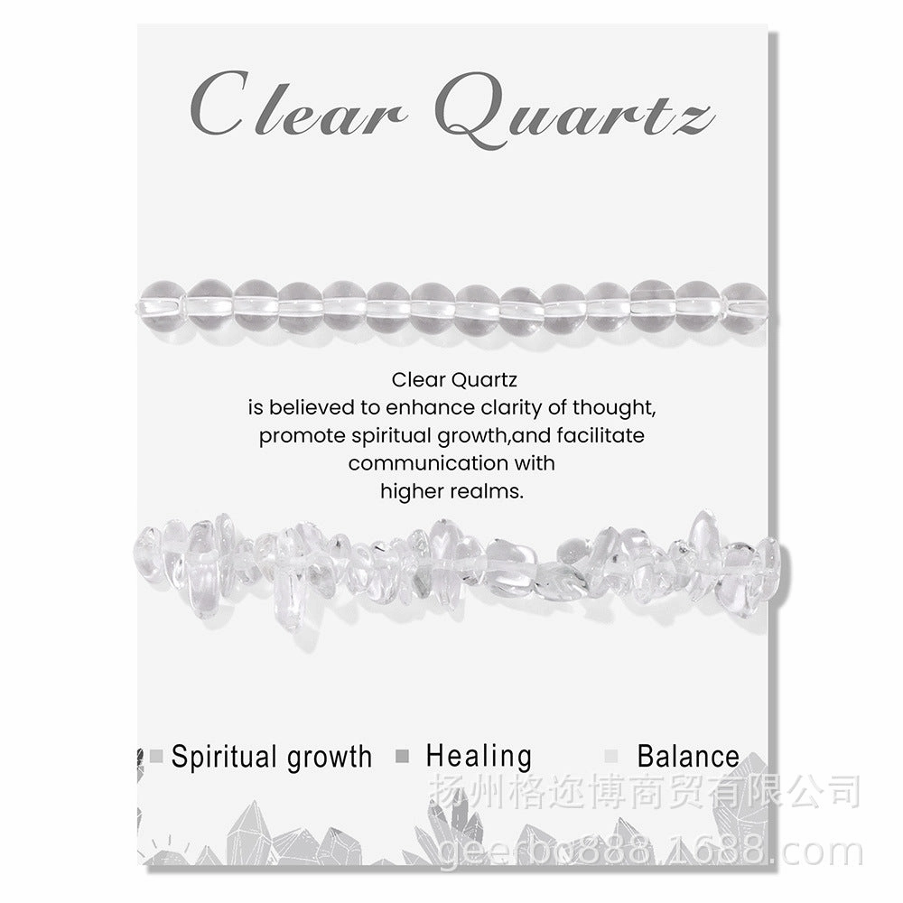 Wholesale Natural Stone Card Gravel Double Layer Bracelet