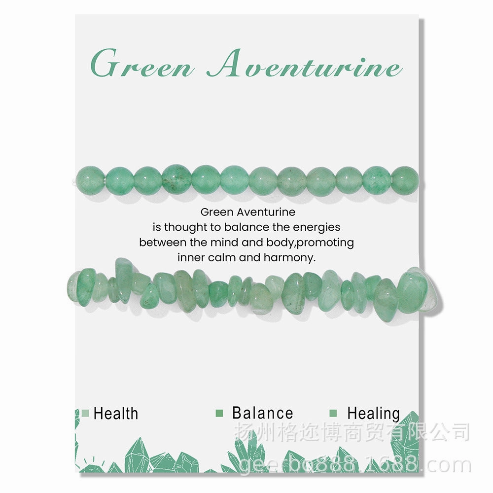 Wholesale Natural Stone Card Gravel Double Layer Bracelet
