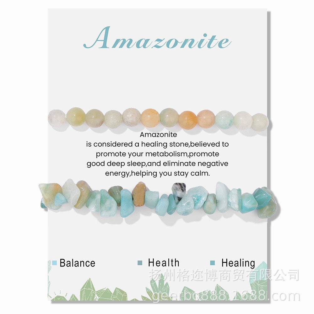 Wholesale Natural Stone Card Gravel Double Layer Bracelet