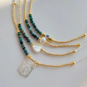 Wholesale Natural Stone Fine Millet Beads Pearl Necklace