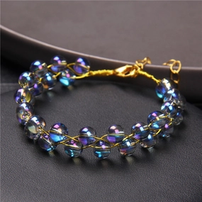 Wholesale Natural Stone Glass Beads Agate Bracelet