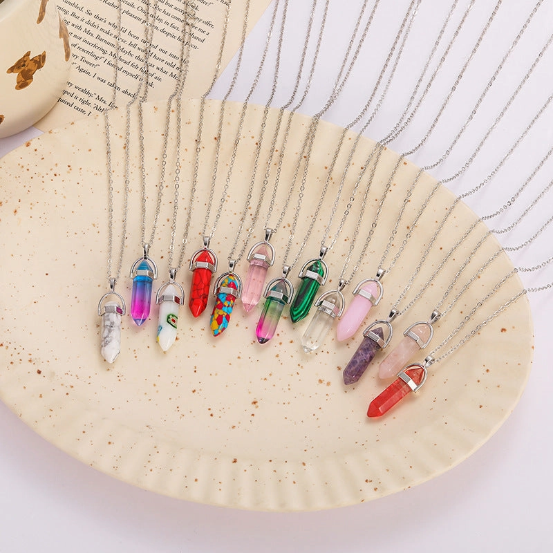 Wholesale Natural Stone Pendants Alloy Necklaces