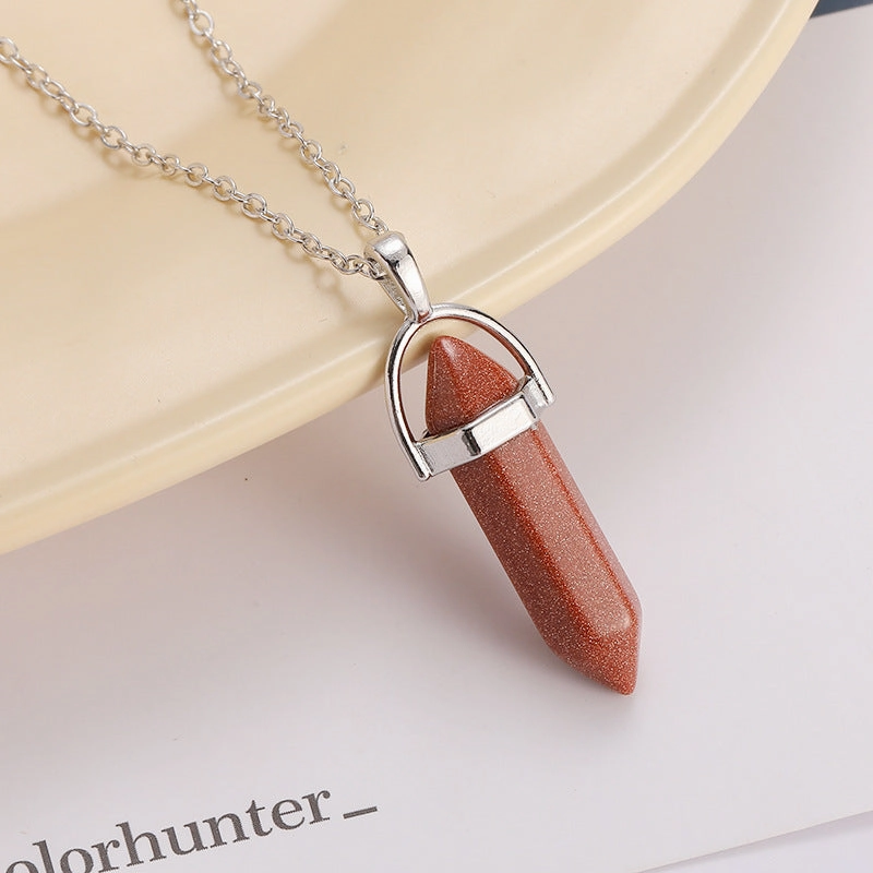 Wholesale Natural Stone Pendants Alloy Necklaces