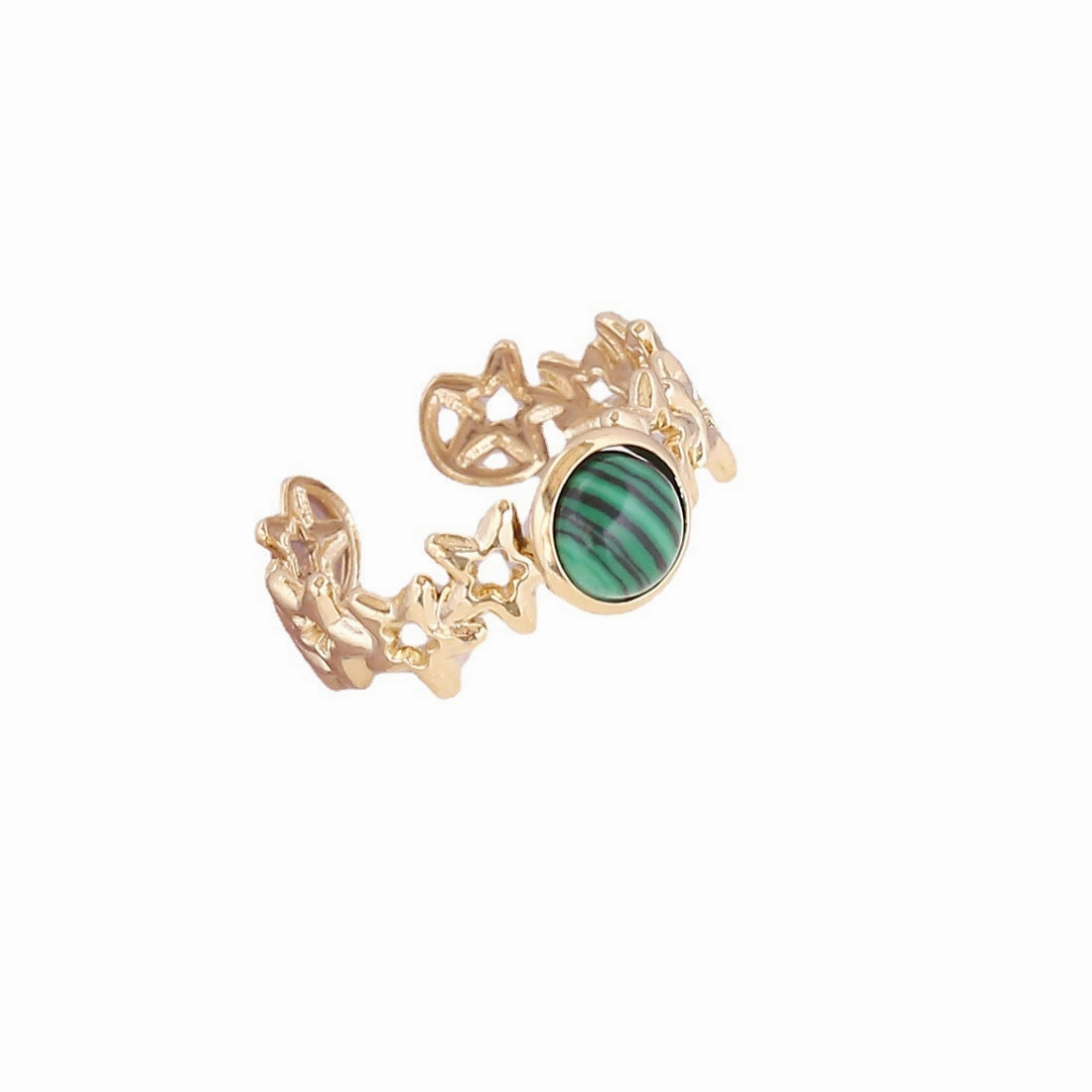 Wholesale Natural Stone Stainless Steel Rings