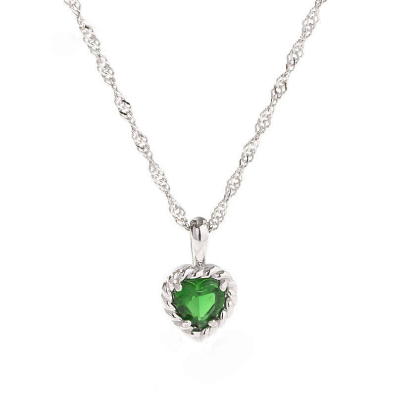 Wholesale Necklace Stainless Steel Heart Shaped Zircon OLY-NE-WX001