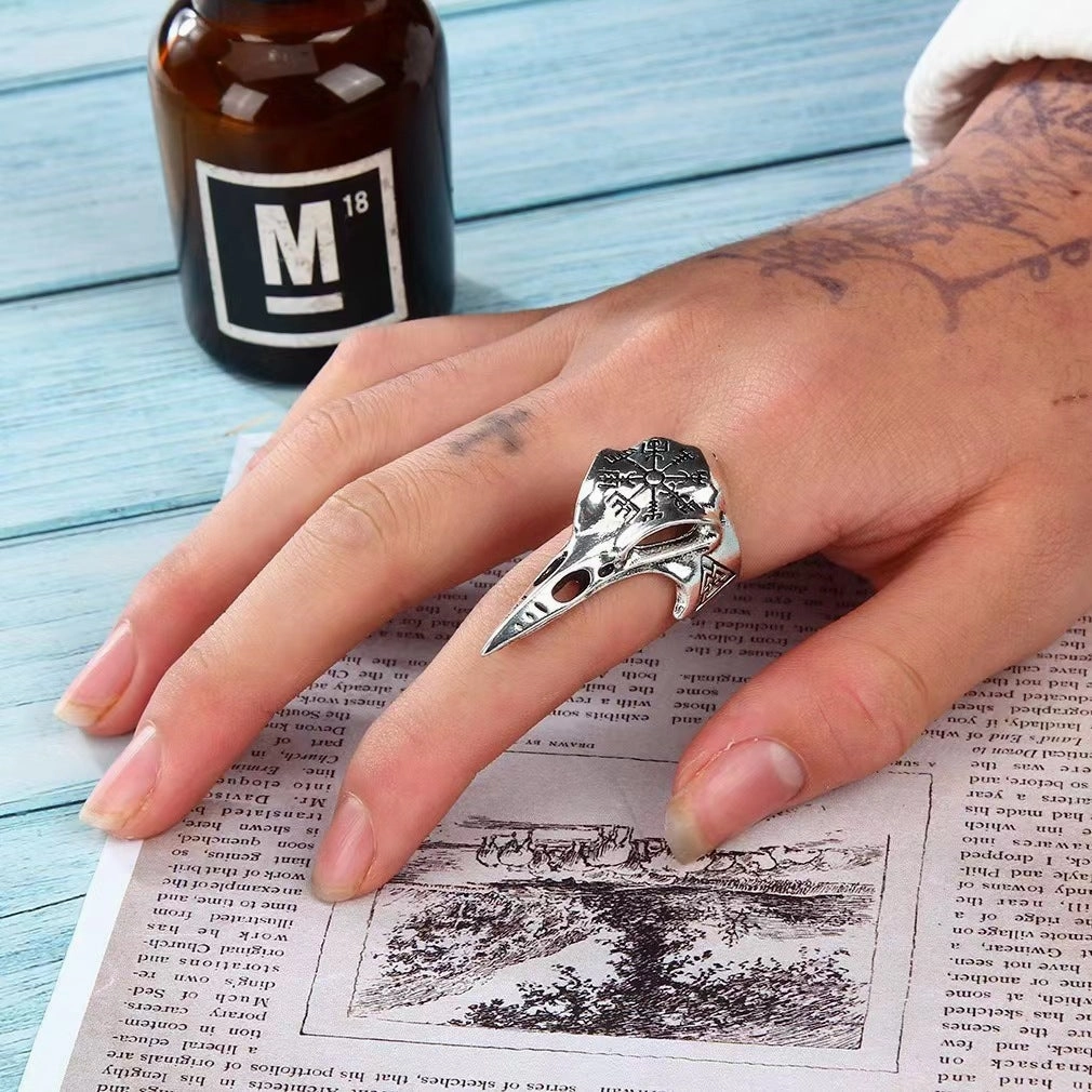 Wholesale New Gothic Skull Eagle Beak Opening Alloy Men Ring