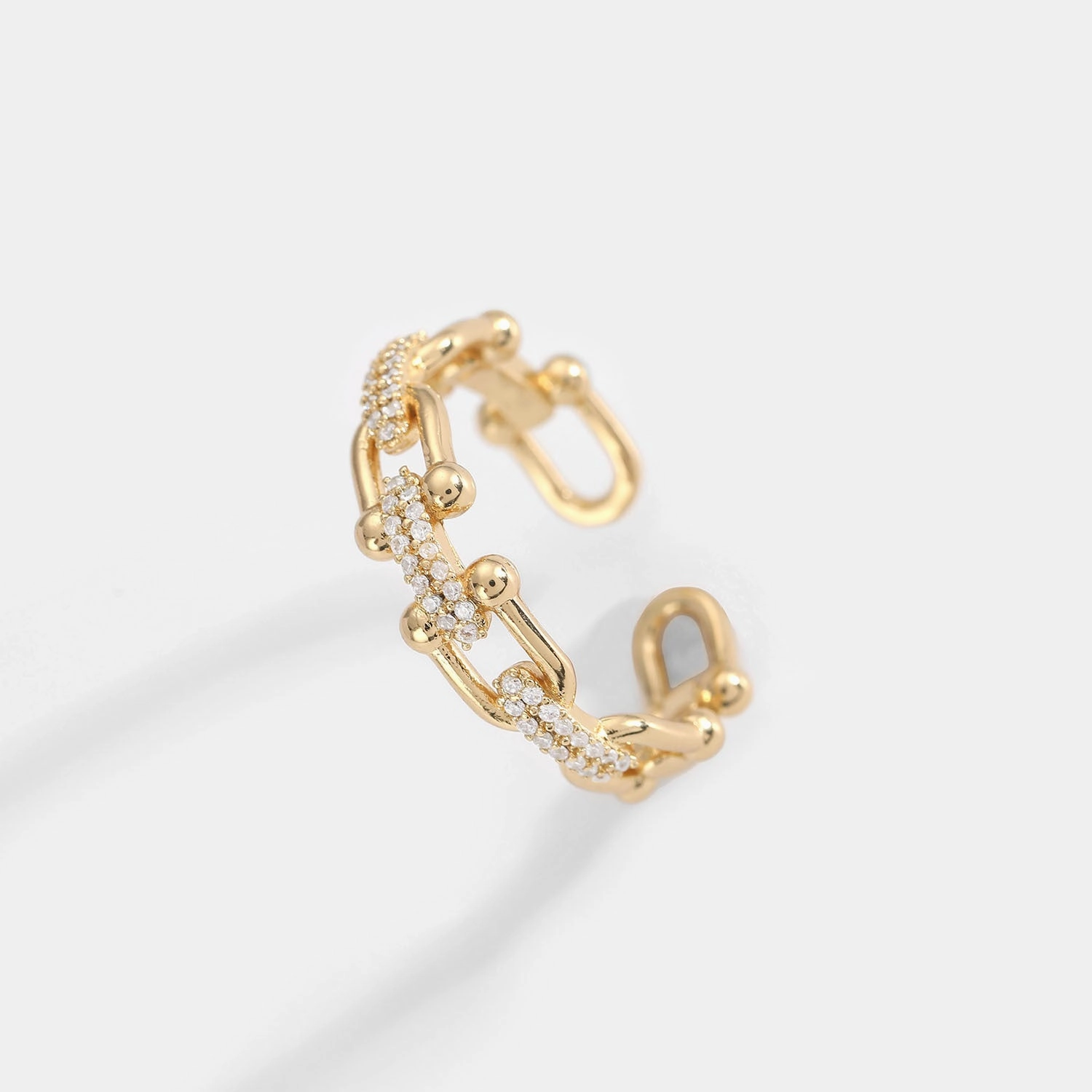 Wholesale New High Sales Brass Plating with Zircon Ring