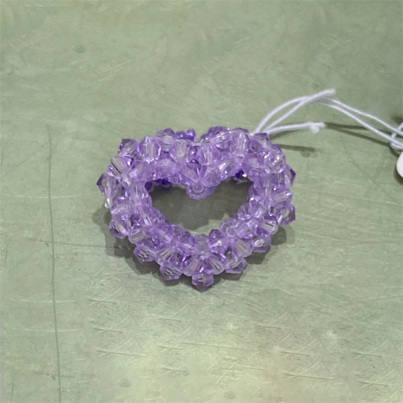 Wholesale New Microlite Beaded Fishing Line Heart Ring