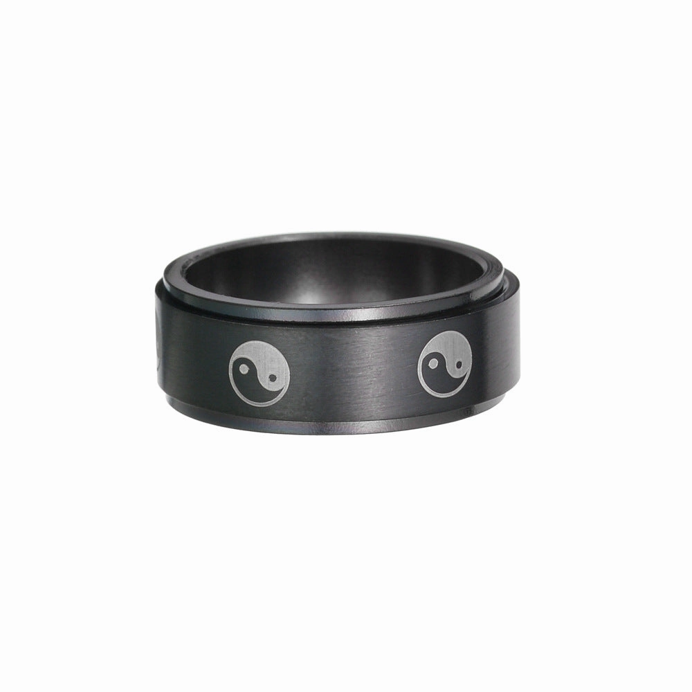 Wholesale New Stainless Steel Turnable Gossip Ring for Men