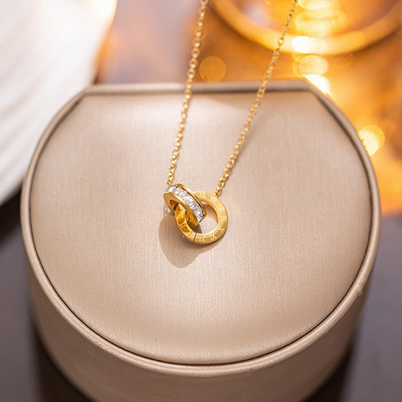 Wholesale New Stylish Roman Necklace with Rose Gold Plated Collarbone Chain