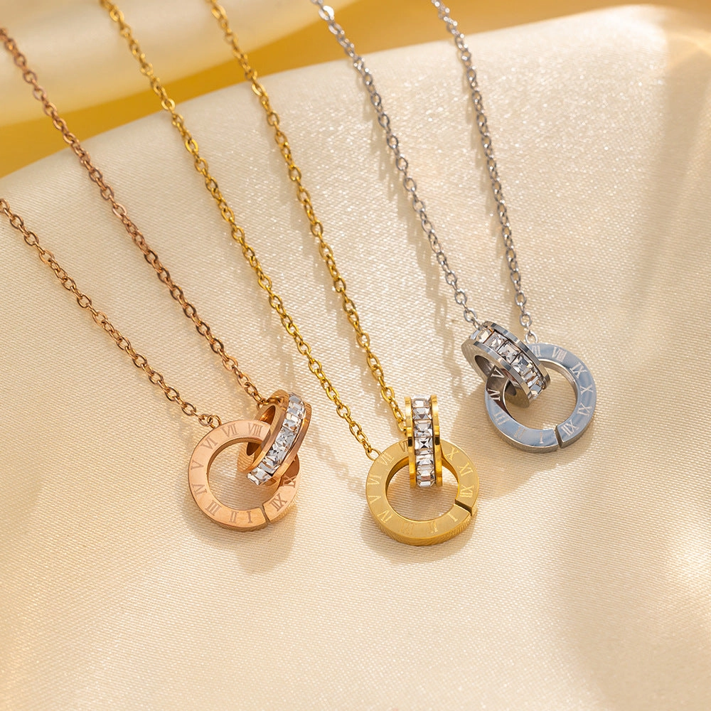Wholesale New Stylish Roman Necklace with Rose Gold Plated Collarbone Chain