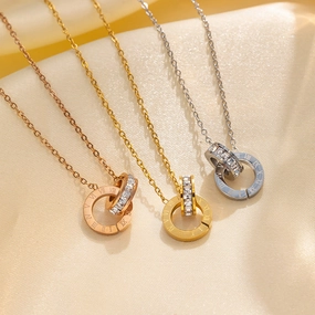 Wholesale New Stylish Roman Necklace with Rose Gold Plated Collarbone Chain