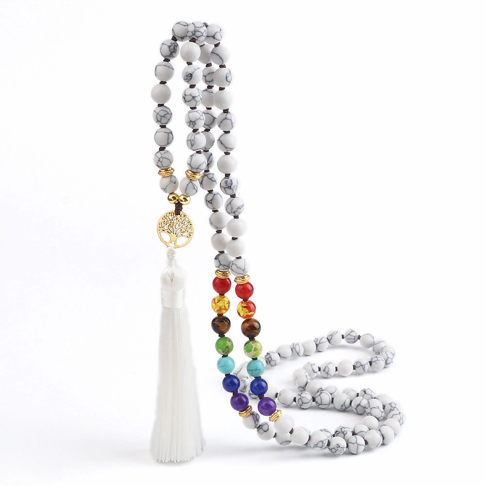 Wholesale Obsidian 108pcs Multilayer Tree of Life Tassel Pendant Bracelet