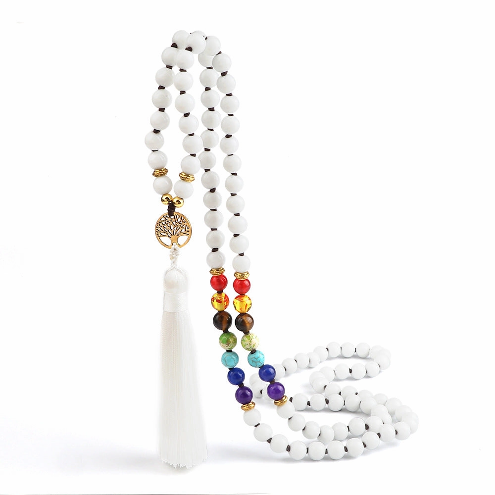 Wholesale Obsidian 108pcs Multilayer Tree of Life Tassel Pendant Bracelet