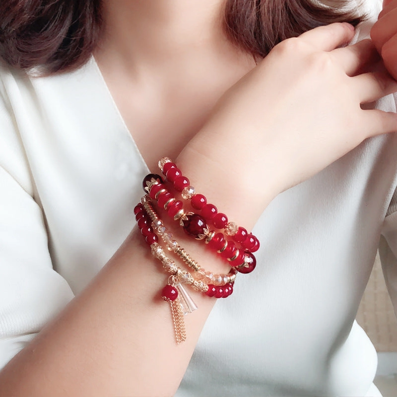 Wholesale Ocean Style Multilayer Beaded Crystal Bracelet