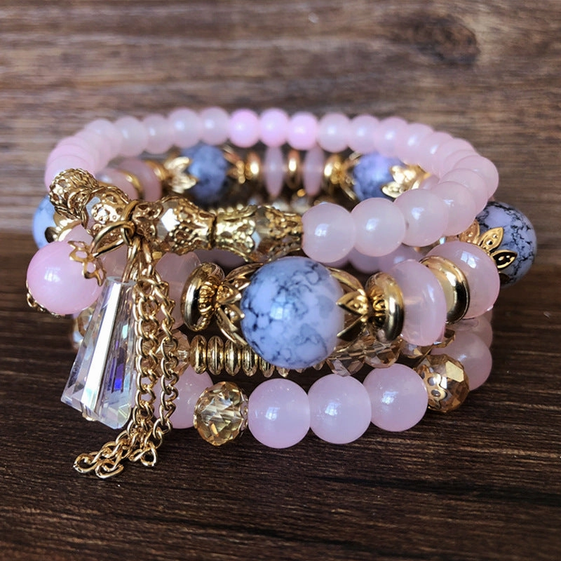 Wholesale Ocean Style Multilayer Beaded Crystal Bracelet