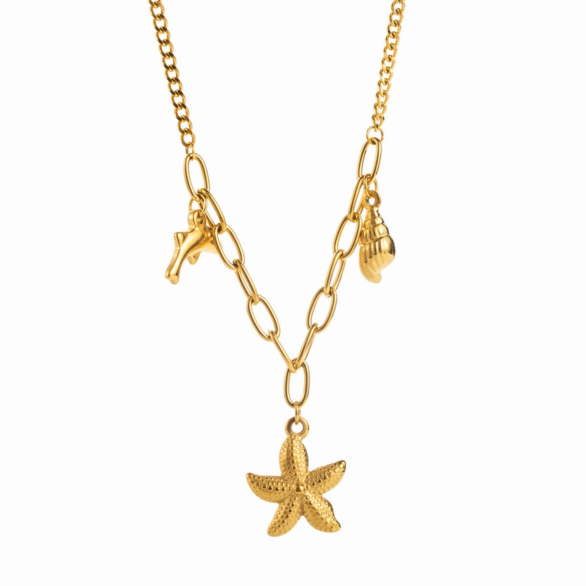 Wholesale Ocean Style Starfish Pendant Stainless Steel Necklace