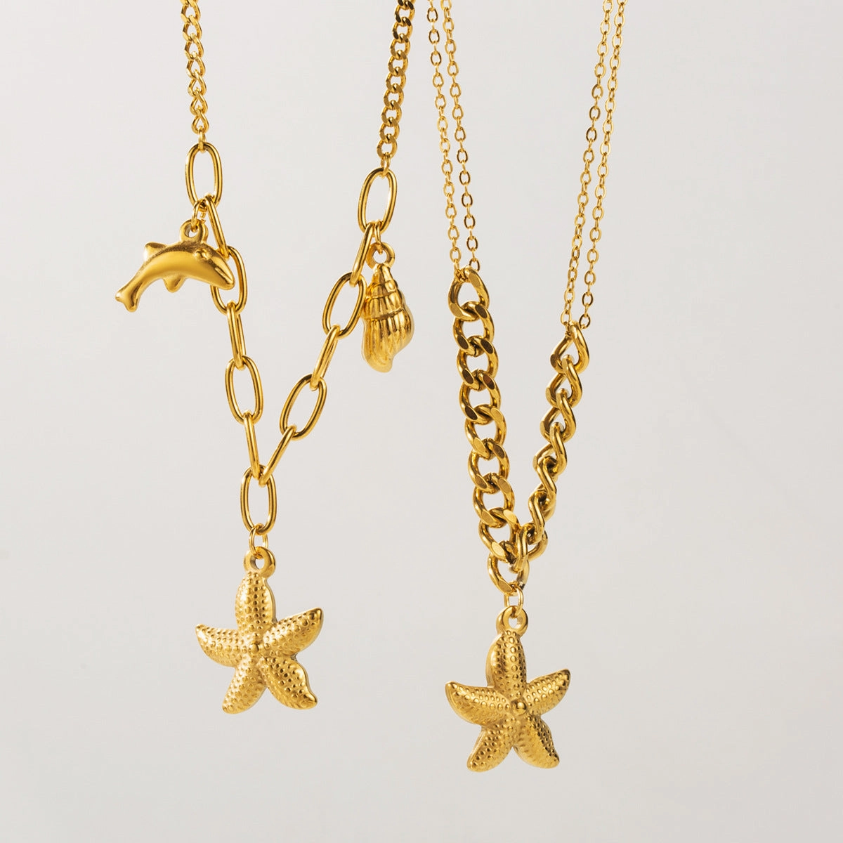 Wholesale Ocean Style Starfish Pendant Stainless Steel Necklace