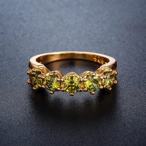 Wholesale of New Green Zircon Copper Rings