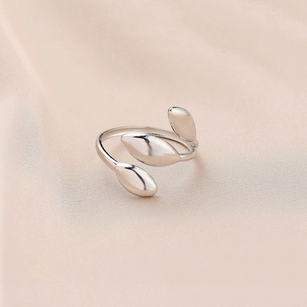Wholesale of New Minimalist Stainless Steel Leaf Opening Titanium Steel Rings