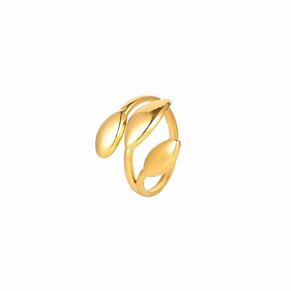 Wholesale of New Minimalist Stainless Steel Leaf Opening Titanium Steel Rings