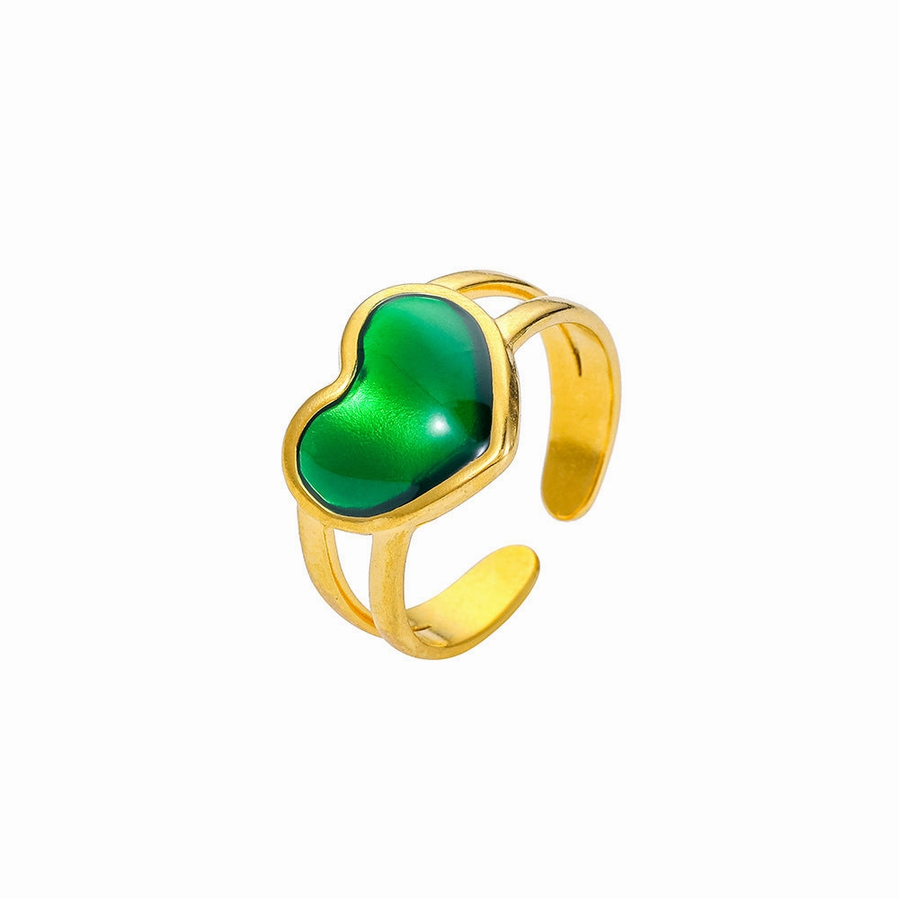 Wholesale of New Stainless Steel Golden Open Heart Oil Dripping Rings