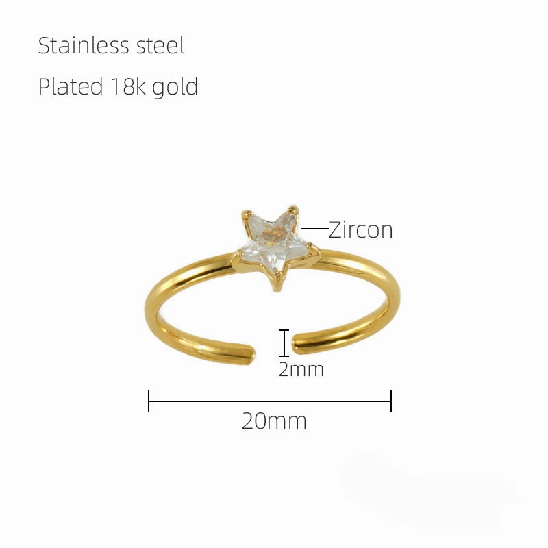 Wholesale of New Stainless Steel Inlaid Zircon Open Ring