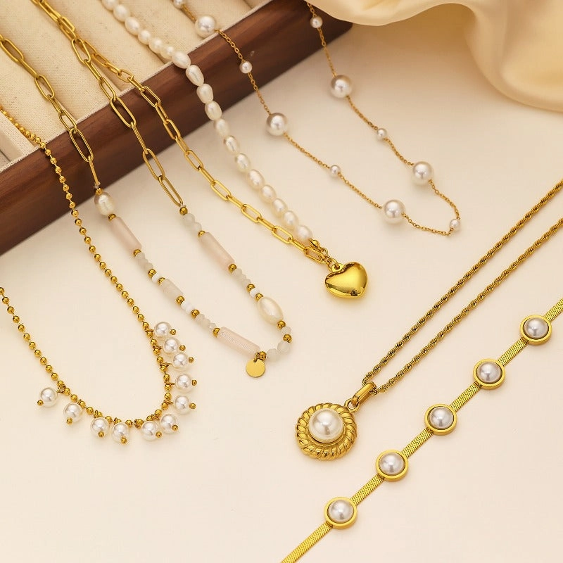 Wholesale of Pearl Titanium Steel Necklaces