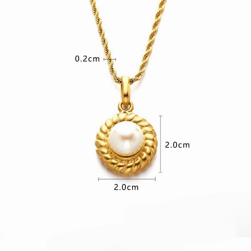 Wholesale of Pearl Titanium Steel Necklaces