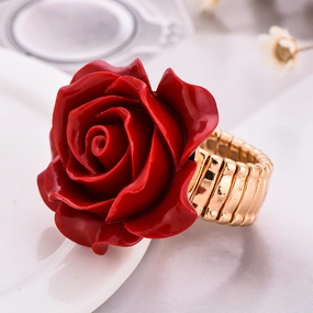 Wholesale of Red Rose Copper Rings