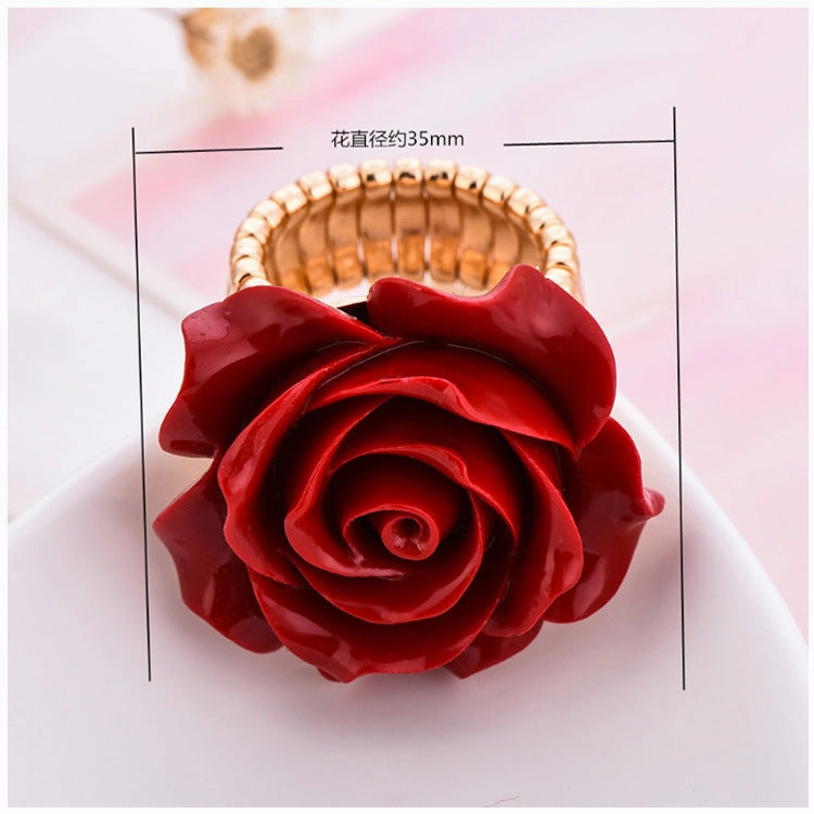 Wholesale of Red Rose Copper Rings