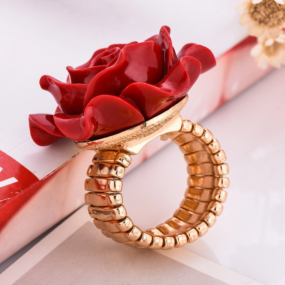 Wholesale of Red Rose Copper Rings