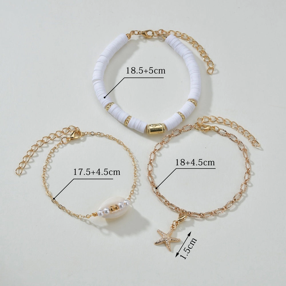 Wholesale of Soft Ceramic Pieces and Shell Woven Bracelet Sets