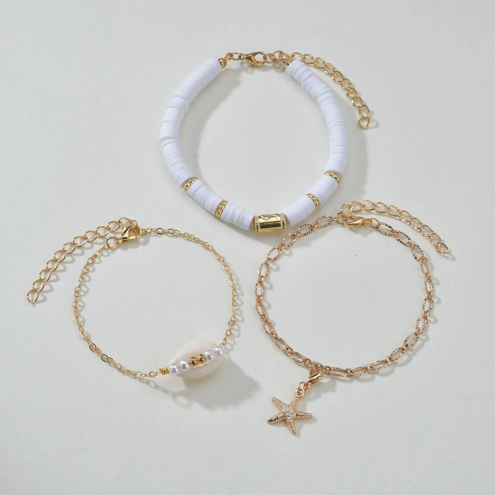 Wholesale of Soft Ceramic Pieces and Shell Woven Bracelet Sets