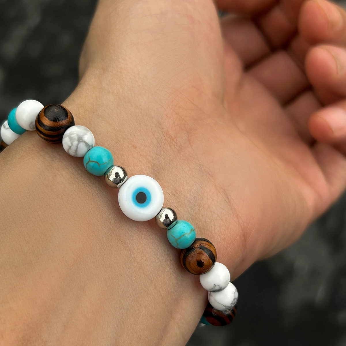 Wholesale of Songshi Men's Beaded Wood Bracelet