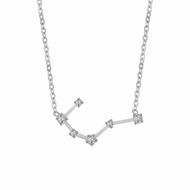 Wholesale of Twelve Constellations with Diamond Necklace Stainless Steel Collarbone Chain