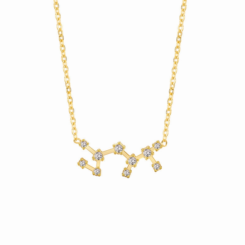 Wholesale of Twelve Constellations with Diamond Necklace Stainless Steel Collarbone Chain