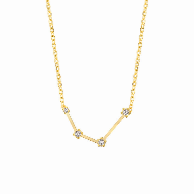 Wholesale of Twelve Constellations with Diamond Necklace Stainless Steel Collarbone Chain